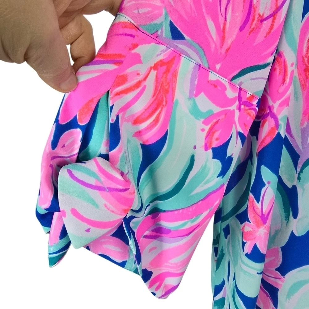 NWOT Lilly Pulitzer Langston Women's Top In Dream A Little Dream Tie Sleeves M - Picture 4 of 12